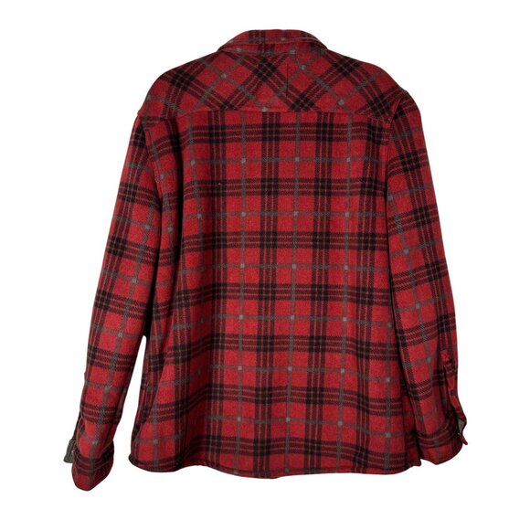 Voyager Mens Red Plaid Fleece-Lined Button-Up Shirt Jacket Size M - Picture 4 of 11